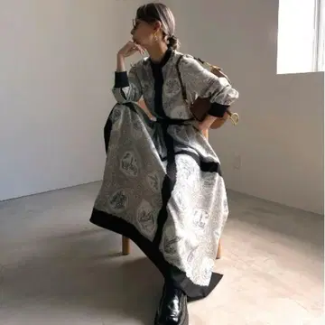 Ameri 아메리 LANDSCAPE SCARF DRESS 롱 원피스