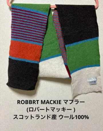 ROBBRT MACKIE 머플러 울 100% 멀티 컬러 디자인