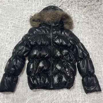 [ 하자품 ] GAP 광택 짧은 기장 다운 자켓 퍼 Y2K 블랙