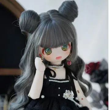 7-8인치 인형 가발 웨이브 어레인지 헤어 블랙