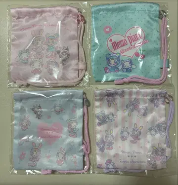 새상품 4세트 산리오 메조 피아노 콜라보 시크릿 미니 복조리 집합