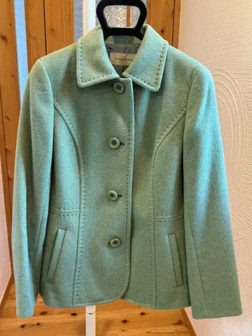 민트 그린 울 코트