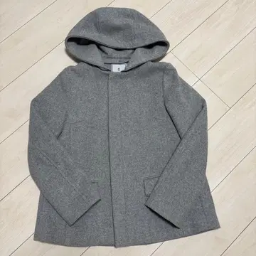 로페피크닉 후드 부착 울 코트 그레이 2way L 사이즈