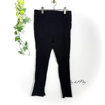 유니클로 리브 슬릿 레깅스 팬츠 XL 블랙 스트레치