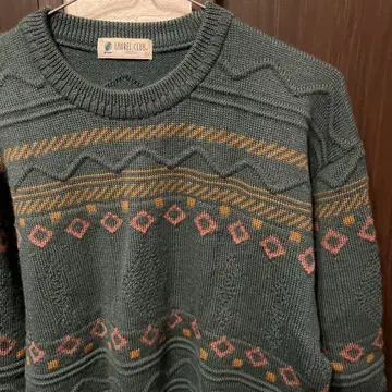 LAUREL CLUB 그린 니트 스웨터 빈티지