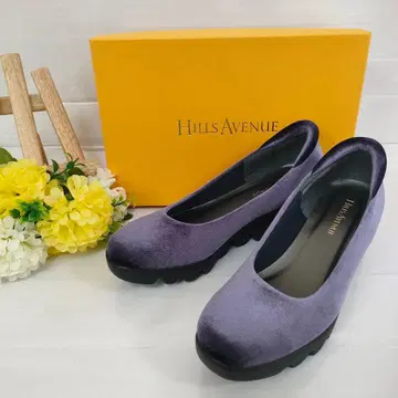 미사용급 hills avenue 웨이브 밑창 벨로아 펌프스 23cm