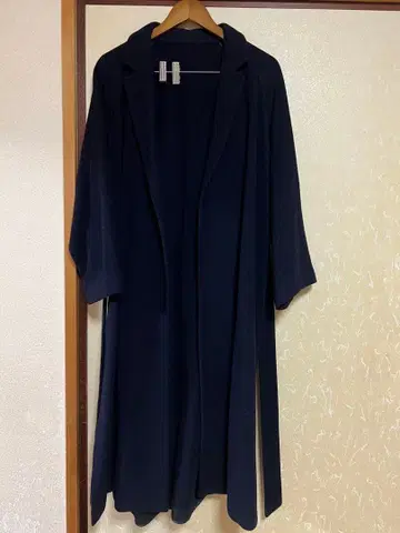 BABYLON 벨트 울 코트 네이비 36 사이즈