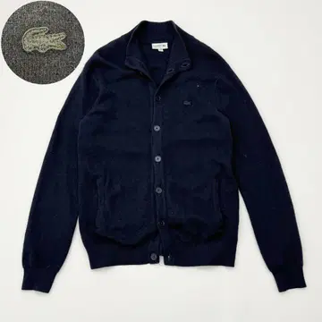 LACOSTE 네이비 캐시미어 블렌드 가디건 L 동일 컬러 로고