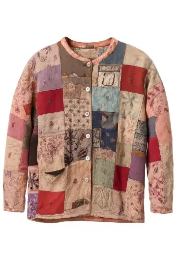 패치워크 디자인 자켓