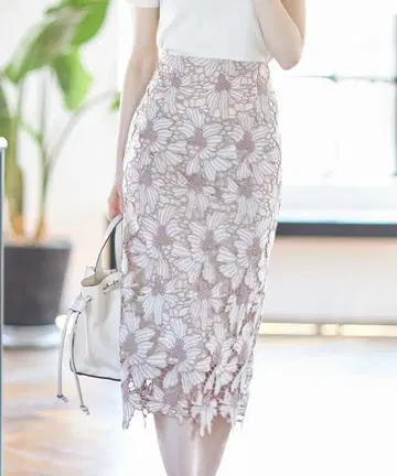 toccocloset 플라워 레이스 타이트 스커트