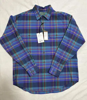 미사용 BROWN by 2-tacs M 울 셔츠 마드라스 체크