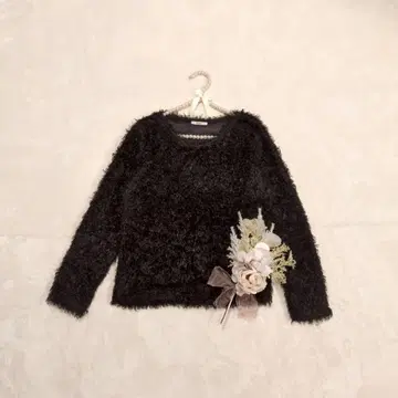 EMODA 샤기 니트탑(F)/크롭 기장 모노톤