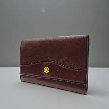 컨디션 최상 골드 파일 6연 3단 키케이스 가죽 포켓 보르도