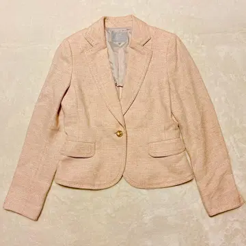 23구 테일러드 자켓 트위드 골드 버튼 핑크 라메 실크 혼방 40