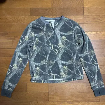 WISH FOR EVER 카모 패턴 7부 소매 티셔츠