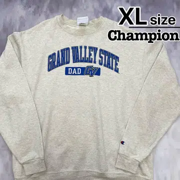 Champion 맨투맨 XL 라이트 그레이 크림 프린트 칼리지