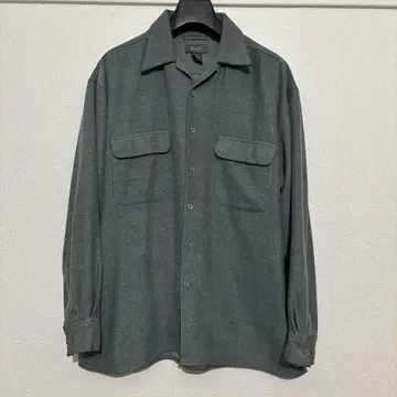 vintage 플란넬 셔츠 무지 그레이