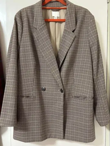 H&M 체크 무늬 테일러드 자켓