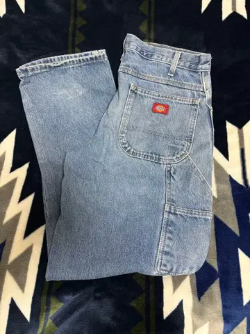 라이트 블루 워크 팬츠 스트레이트 레그