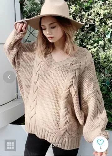 빅 케이블 돌먼 니트탑