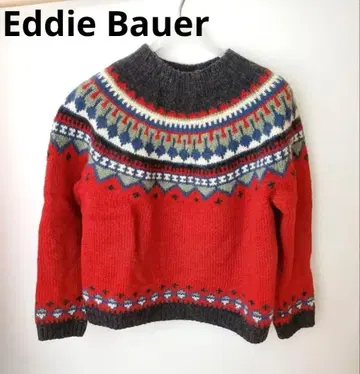 에디 바우어 구제 의류 니트 빨간색 레드