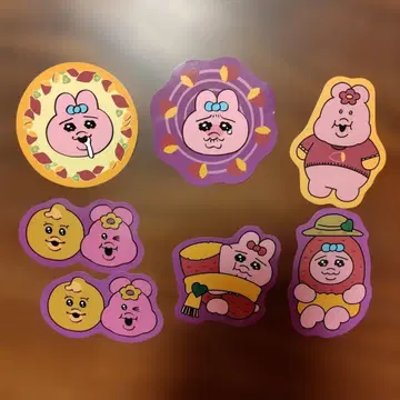 가엾어라 오판츄 스시로 콜라보 피크 7개 세트 하자 있음