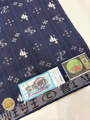 면 류큐 전통 공예 목화 워셔블 기모노 류큐 무늬