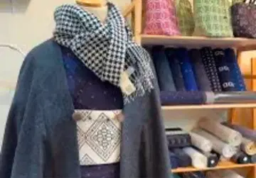 히로가레 머플러 화이트 블랙 갤러리 린