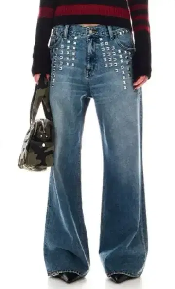 BEEDEN METAL STUDS SEMI LOOSE DENIM
