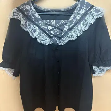 MARS 리본 참 스핀들 세일러 블라우스 반팔 지뢰 서브컬쳐 양산