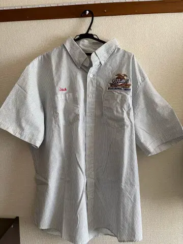 Miller 스트라이프 반팔 셔츠 Jack 자수