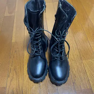 SH 레이스업 부츠 블랙 사이드 지퍼 가볍고 신기 편한 37