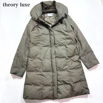 띠어리 럭스 다운 코트 숄카라 40 더블 지퍼 드로 코드