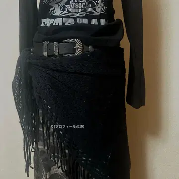 허리띠 스톨 니트 블랙