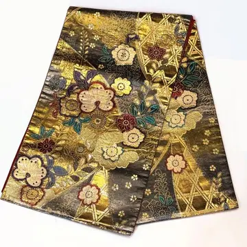 후쿠로 오비 후리소데용 츠지가하나 니시진 비단 순수 실크 중고 so180