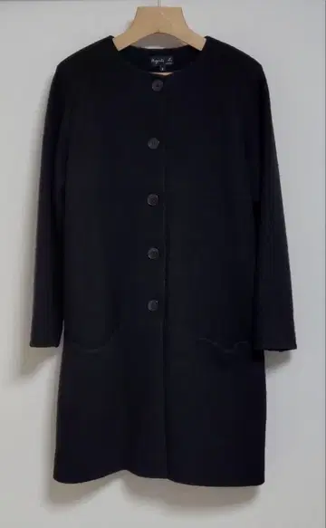 에네스베 여성용 노카라 코트 블랙