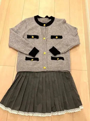 SHEIN 니트 가디건 스커트 세트