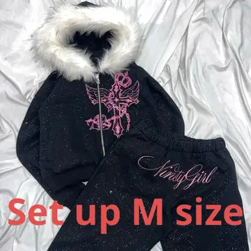 9090 girl Cross Logo glitter 셋업