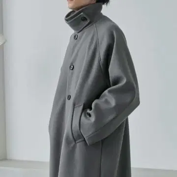 모노마트 소프트 멜톤 래글런 롱 스텐카라 코트 M 그레이