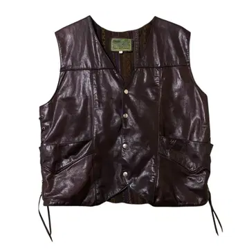 유로 구제 의류 90s 빈티지 사이드 레이스업 가죽 베스트 H478