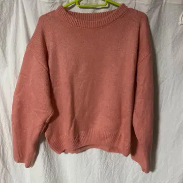 핑크 오버 사이즈 니트 스웨터