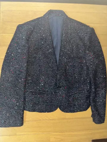 울 혼방 헤링본 정장 세트