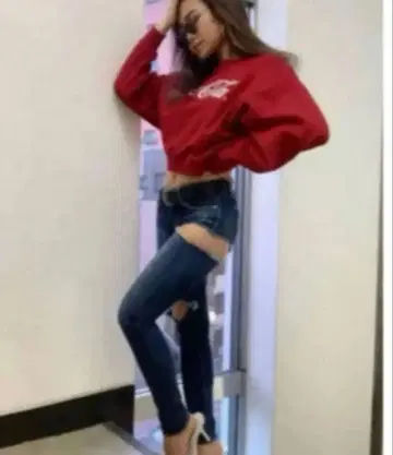 GYDA 사이드 립드 스키니 데님 팬츠