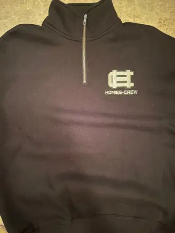 HOMIES-CREW 하프 지퍼 맨투맨 블랙
