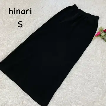 히나리 [ S ] 롱 타이트 스커트 리브 니트 스커트 백 슬릿