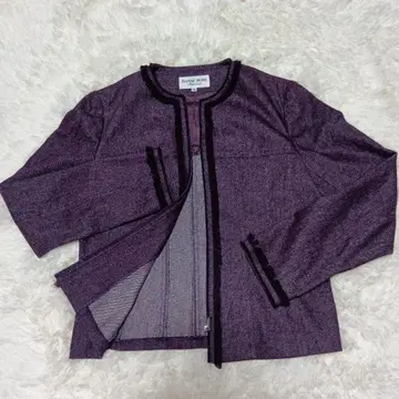 Hanae Mori 노카라 자켓 38 퍼플