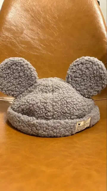 미키마우스 귀달린 보아 모자 그레이