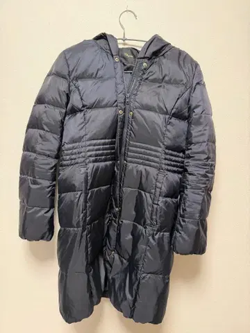 네이비 다운 자켓 후드 부착