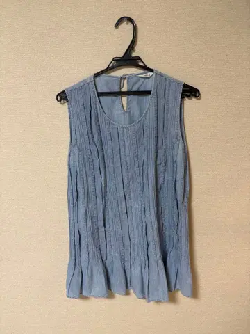 45rpm 슬리브리스 플리츠 셔츠