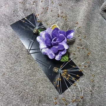 보라색 꽃 머리 장식 일본 정통의상 소품 장미 3세트 성인식 졸업식